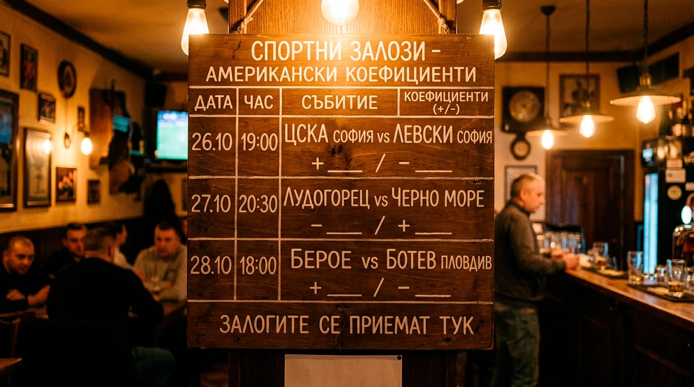 Класически американски betting window с moneyline табло