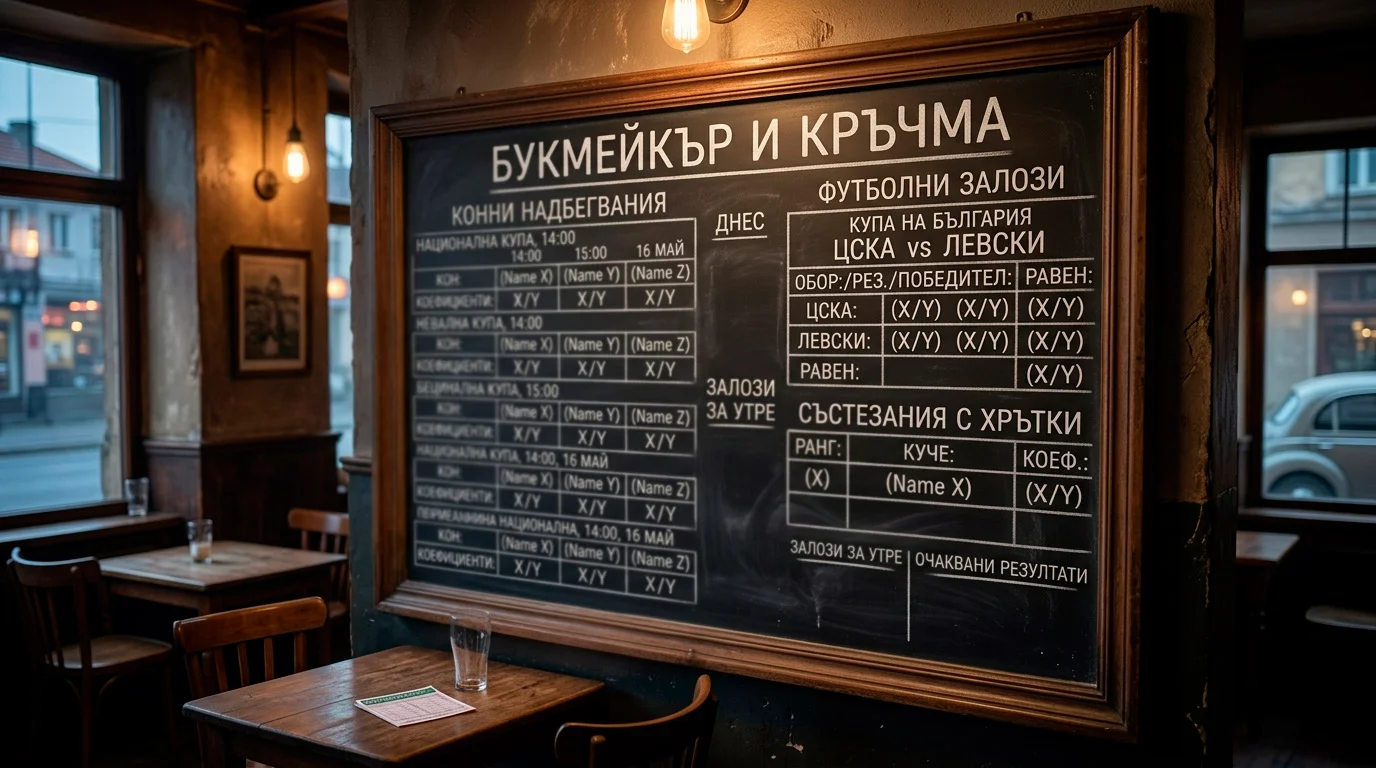 Класическо британско табло с фракционни коефициенти