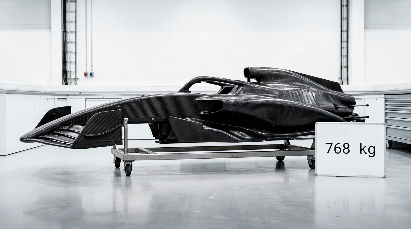 По-малък и по-лек шасис на F1 болид за 2026 с минимално тегло 768kg