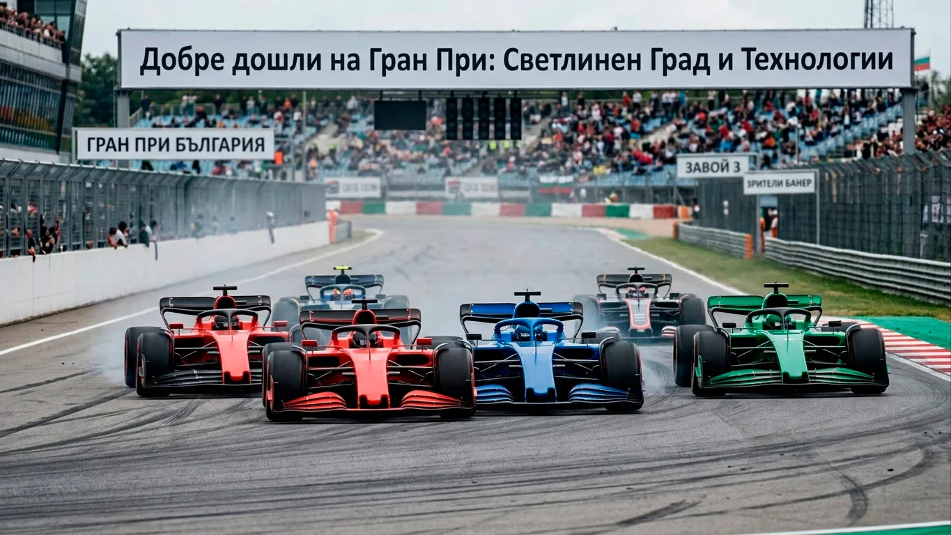 F1 болиди в средна фаза на състезание — стабилизирано темпо