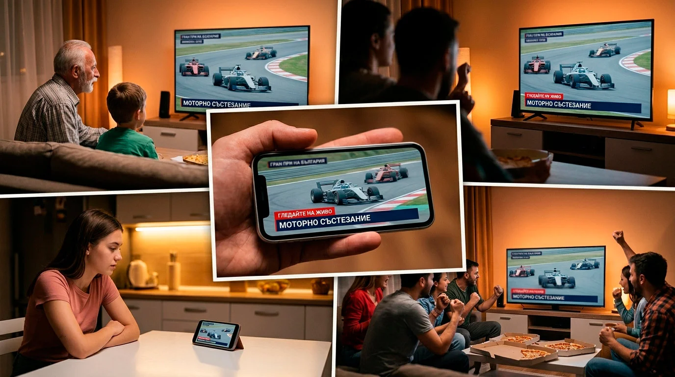 Различни глобални зрители гледат F1 чрез екрани